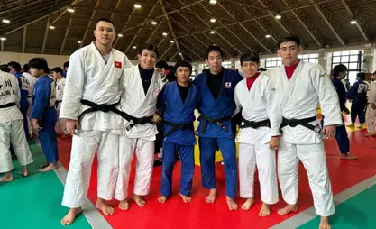 吉尔吉斯斯坦柔道选手在日本进行训练集训